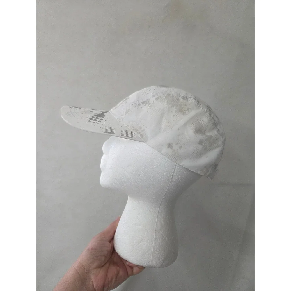 Fila Sport Womens White Grey Splatter Graphic Adjustable Baseball Cap Hat OSFM